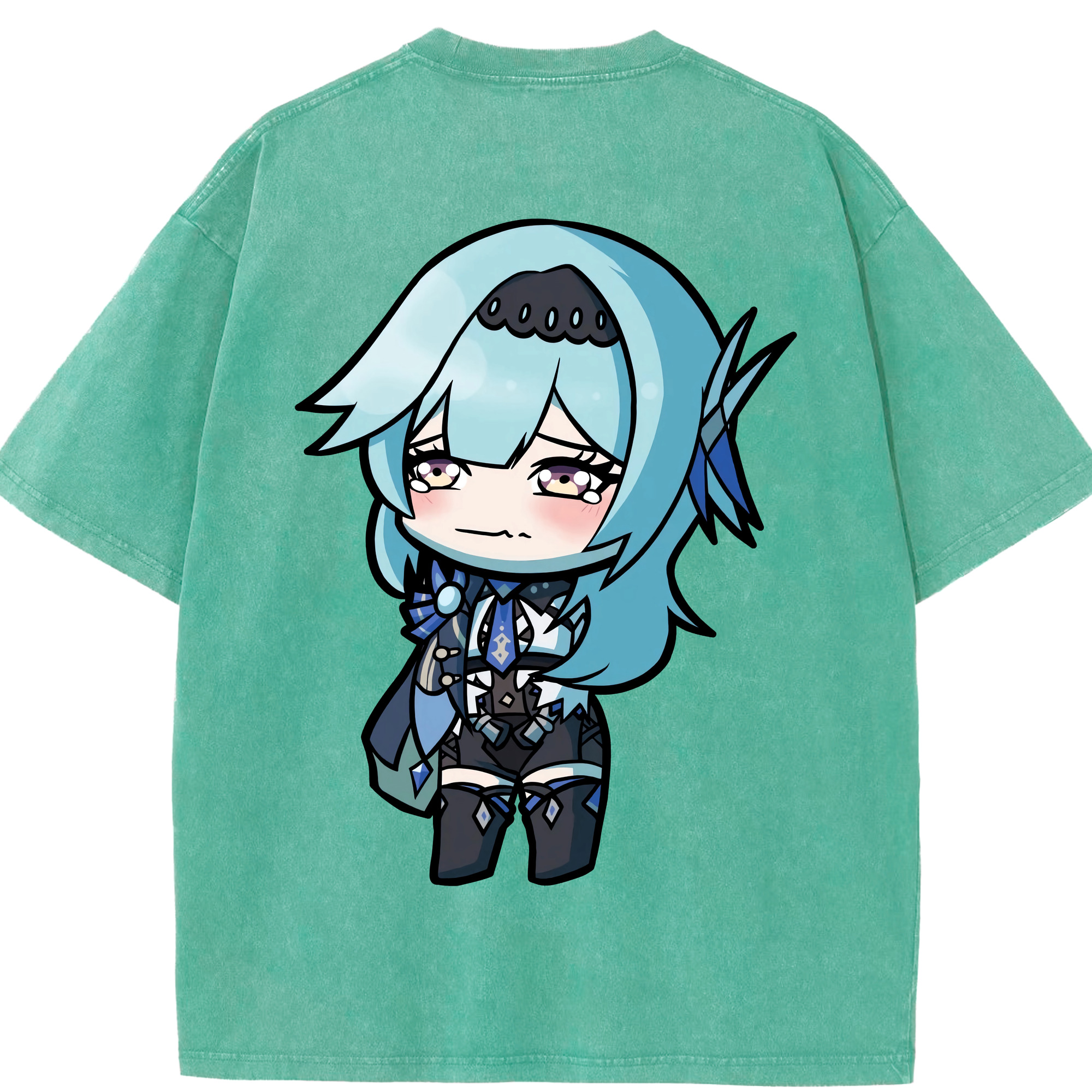 げんし神 优菈 ゆうら genshin Yūra 綿100% ヴィンテージ風 半袖Tシャツ（背面プリント）